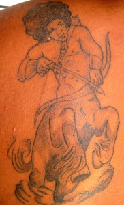 Tatuagem elaborada por Bigó,em processo.