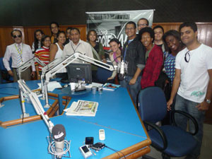 Estudantes estiveram com equipe de jornalismo esportivo da Rádio Sociedade
