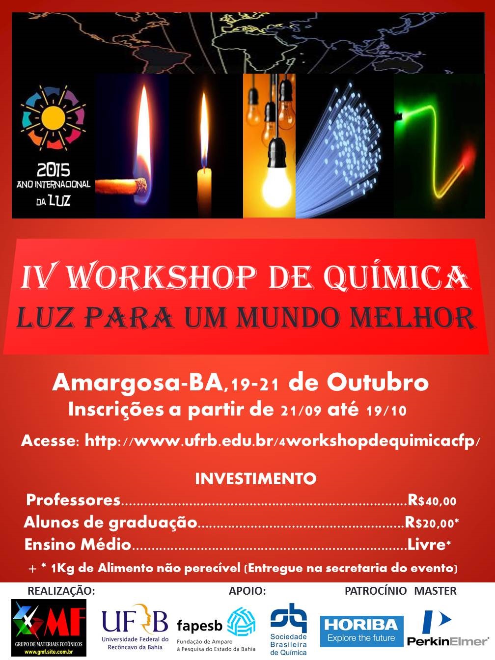 CARTAZ IV WORKSHOP DE QUÍMICA