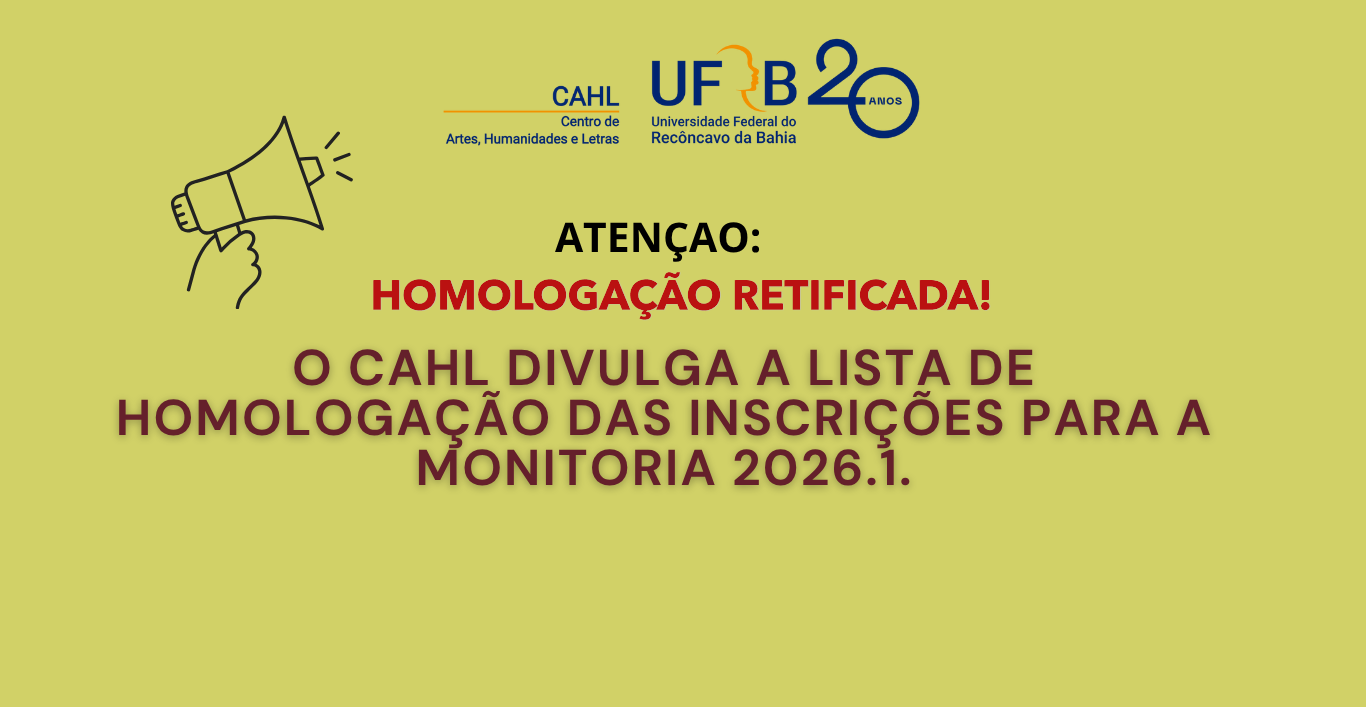 Retificação da homologação das inscrições discentes - Edital Monitoria 2026.1