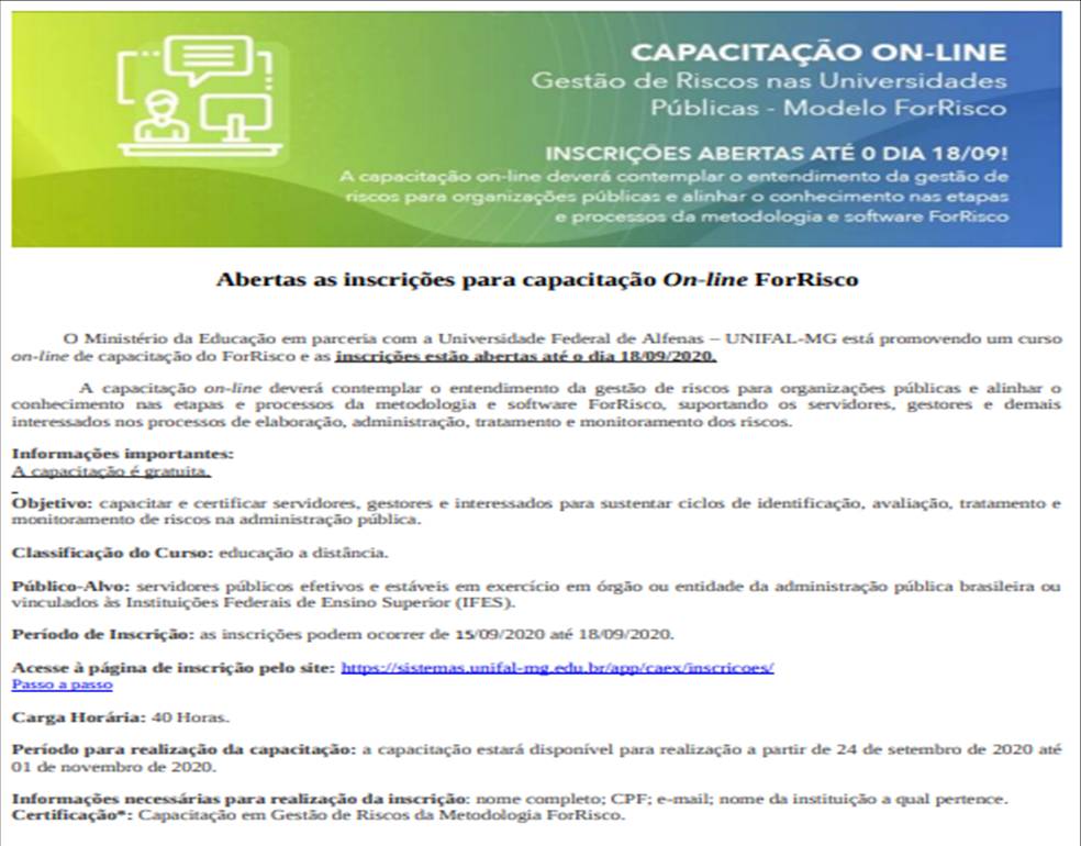 Capacitação on line