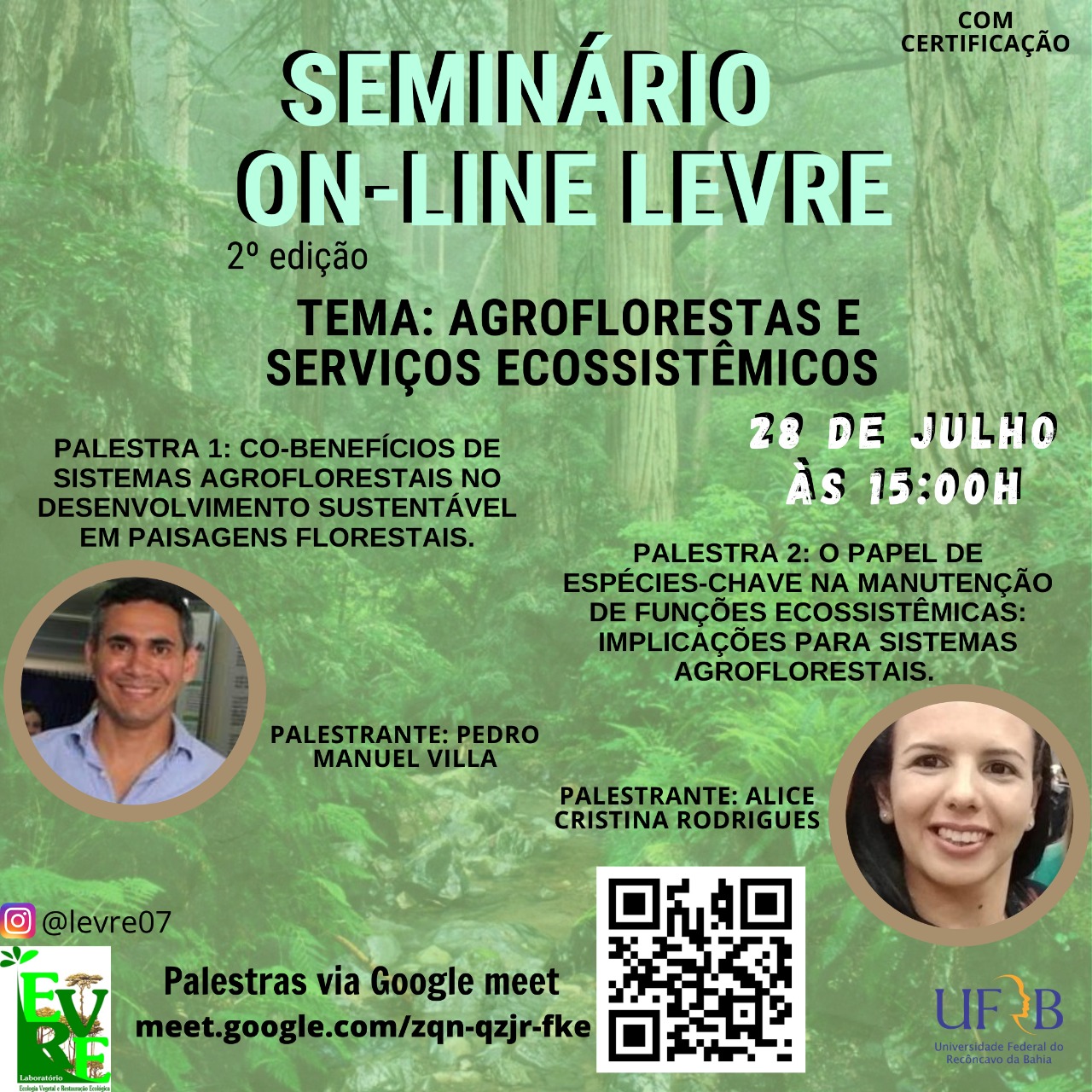Seminario LEVRE - Palestras 28-07-2020