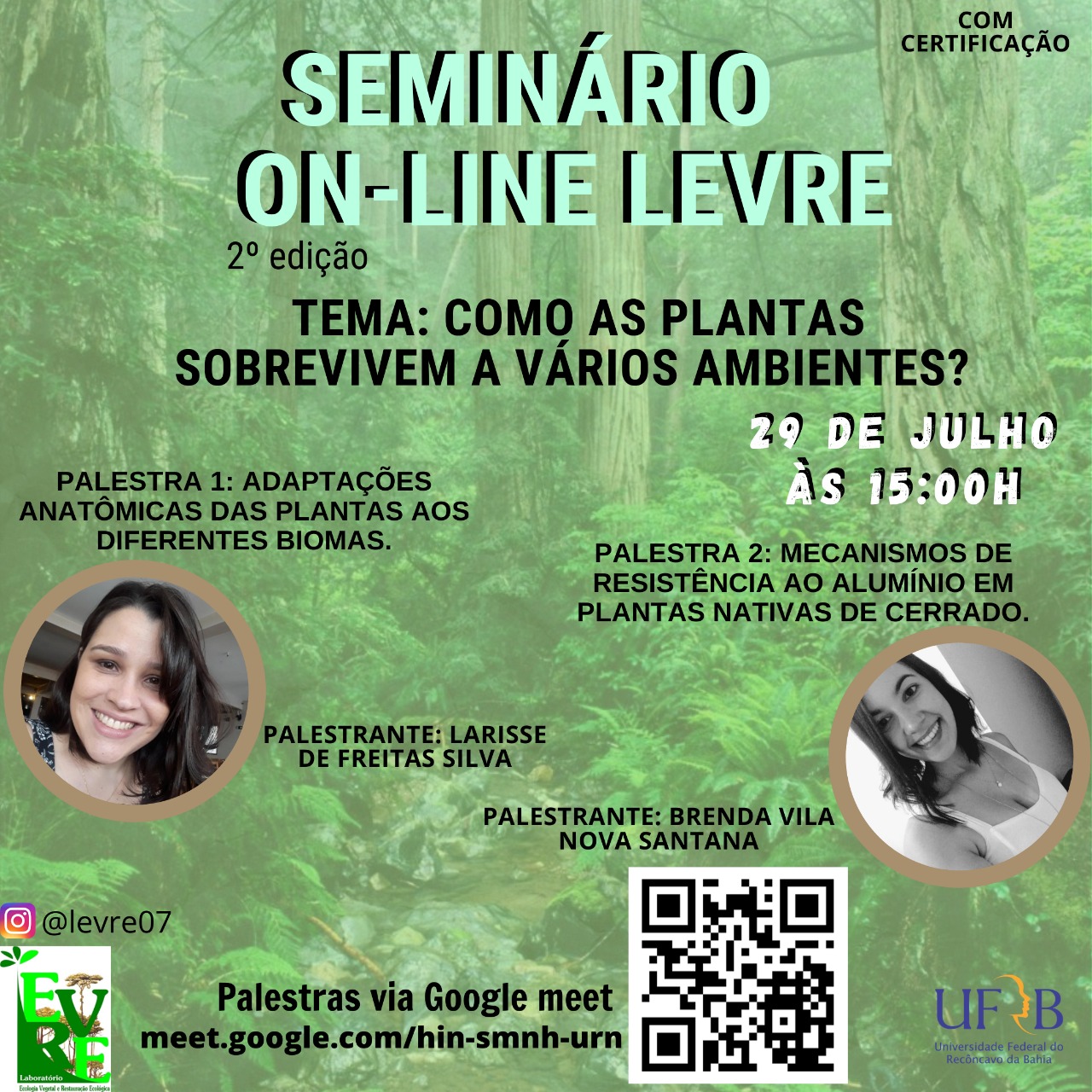 Seminario LEVRE - Palestras 29-07-2020