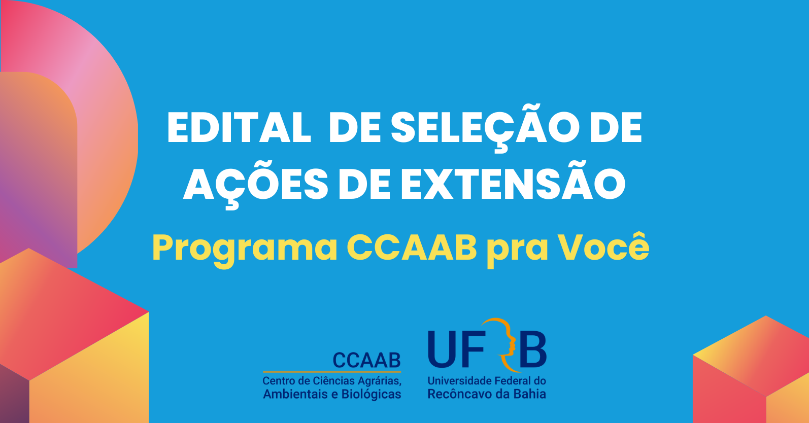 Docentes, técnicos(as) e discentes do CCAAB podem submeter propostas ao edital de ações de extensão