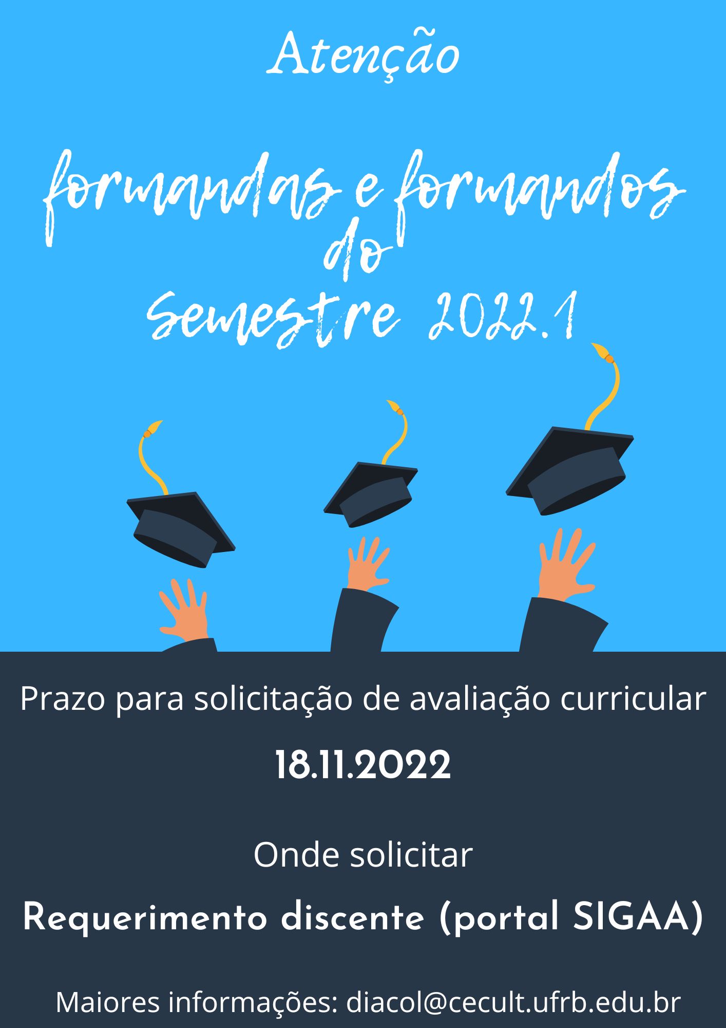 Comunicado processo de formatura