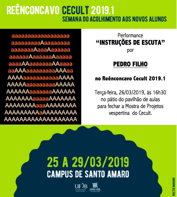 cartaz performance de Pedro