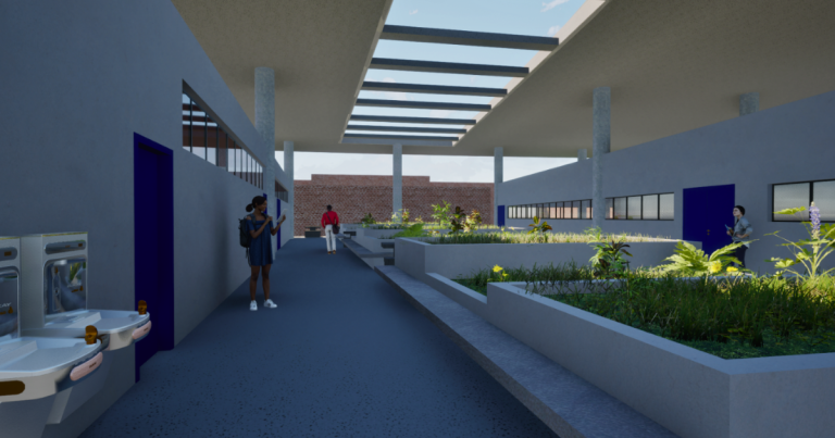 Vista interna do projeto da sede do CECULT