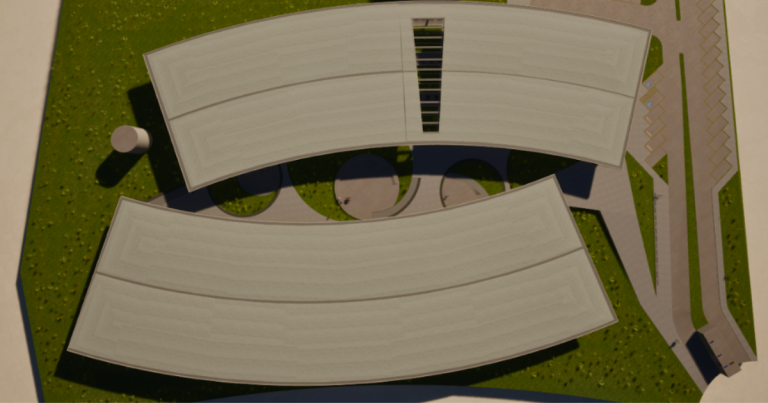 Vista Superior do projeto da sede do CECULT