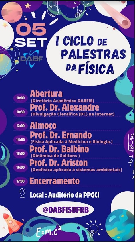 I ciclo de palestras da fisica I