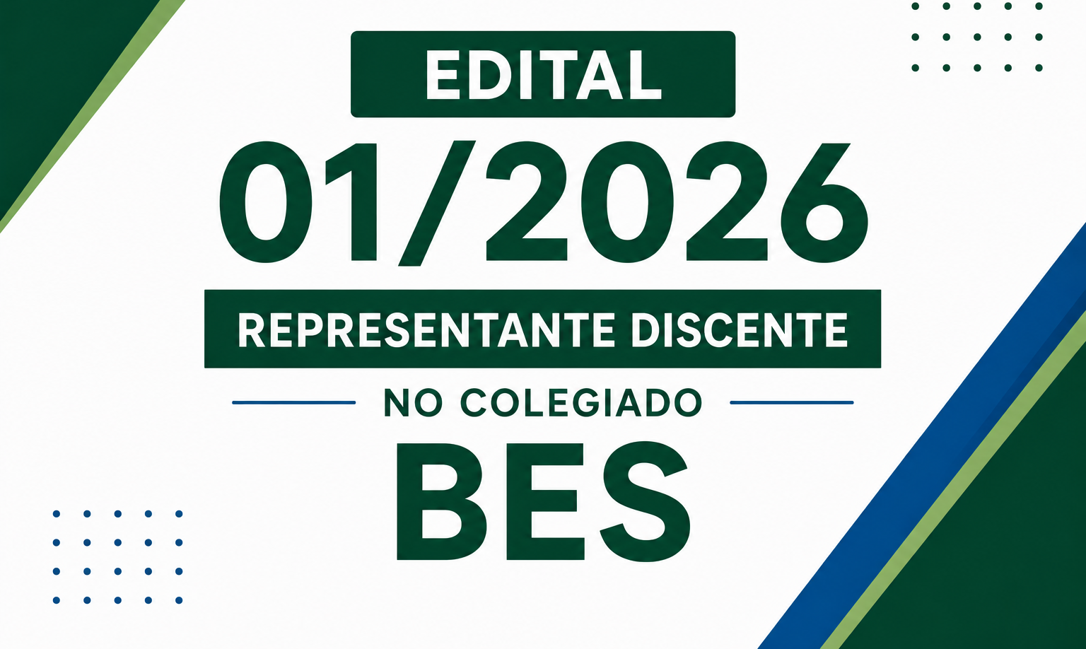 Eleição de representante discente no Colegiado do Curso Bacharelado Interdisciplinar em Energia e Sustentabilidade