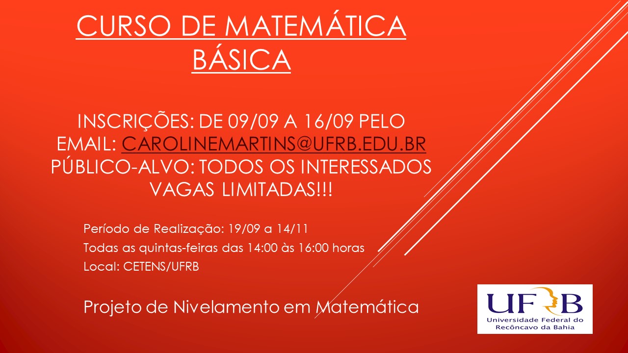 cartaz curso de matematica basica 2019.2