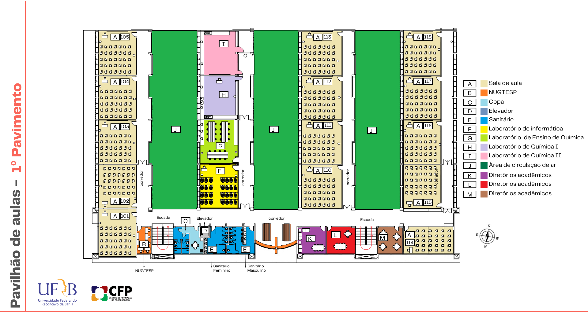 Planta Pavilhão de aulas - 1º Andar