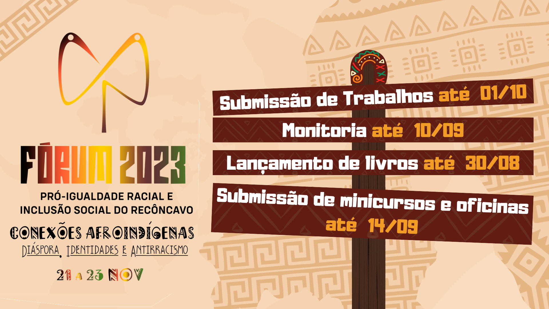 Fórum Pró-Igualdade Racial e Inclusão Social do Recôncavo da UFRB acontece de 21 a 23/11