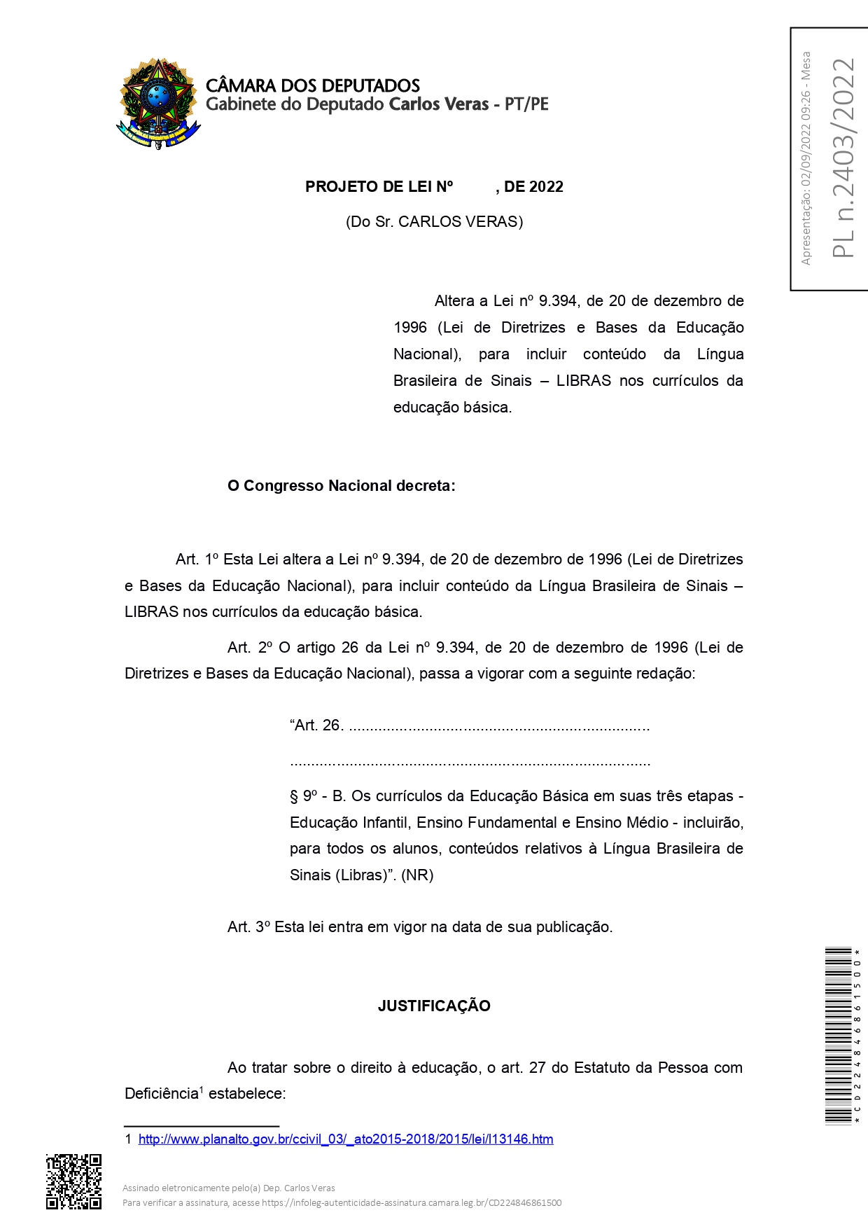 Projeto de Lei nº 6.284, de 2019