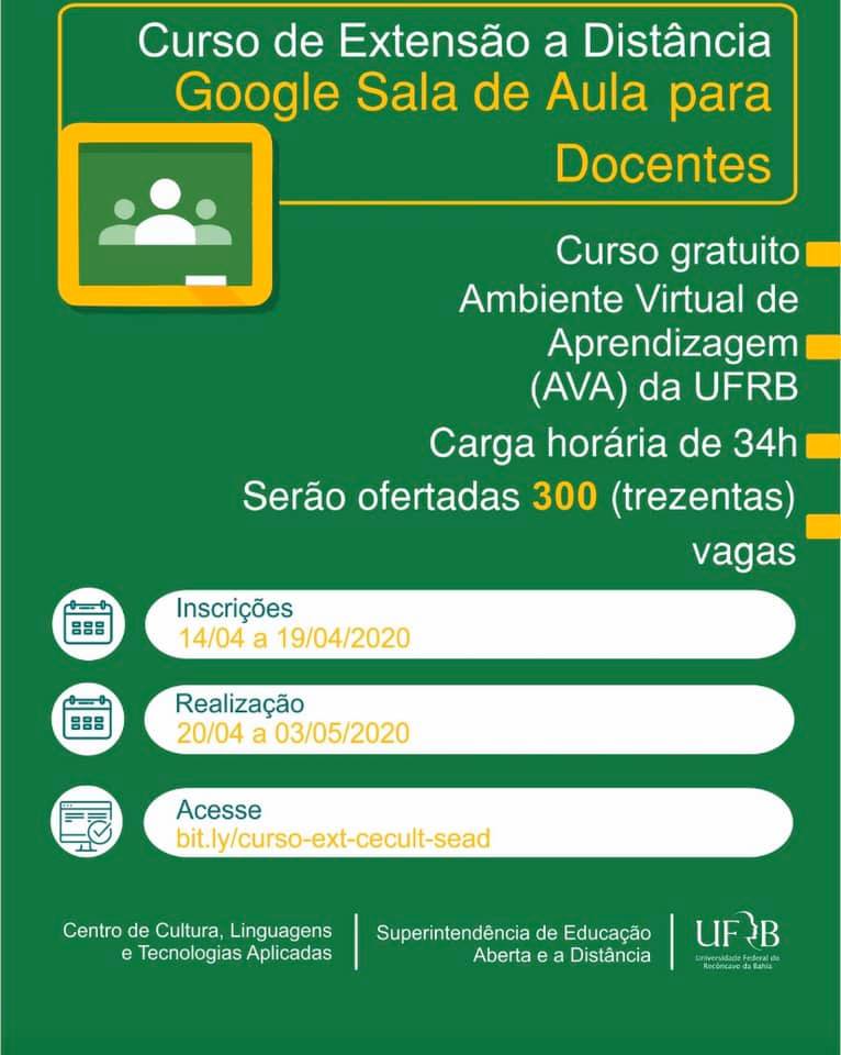 Curso de Extensão “Google Sala de Aula para Docentes”