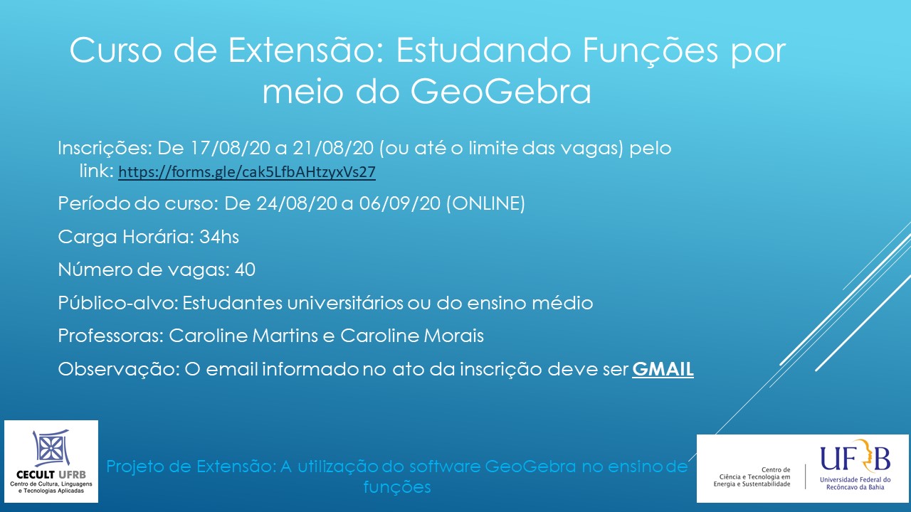 Estudando funções por meio do GeoGebra