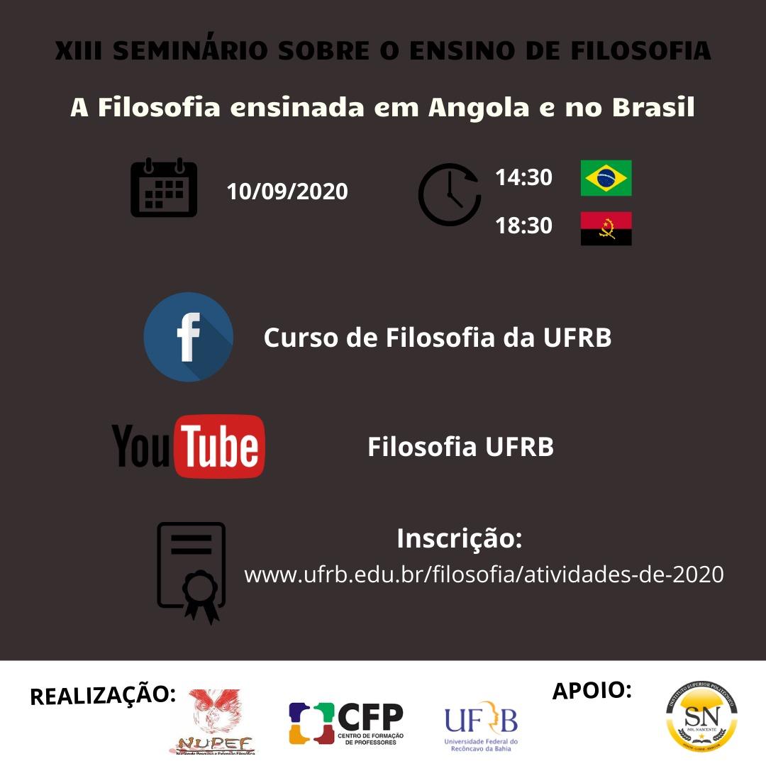 Cartaz XIII Seminário sobre Ensino de Filosofia 2