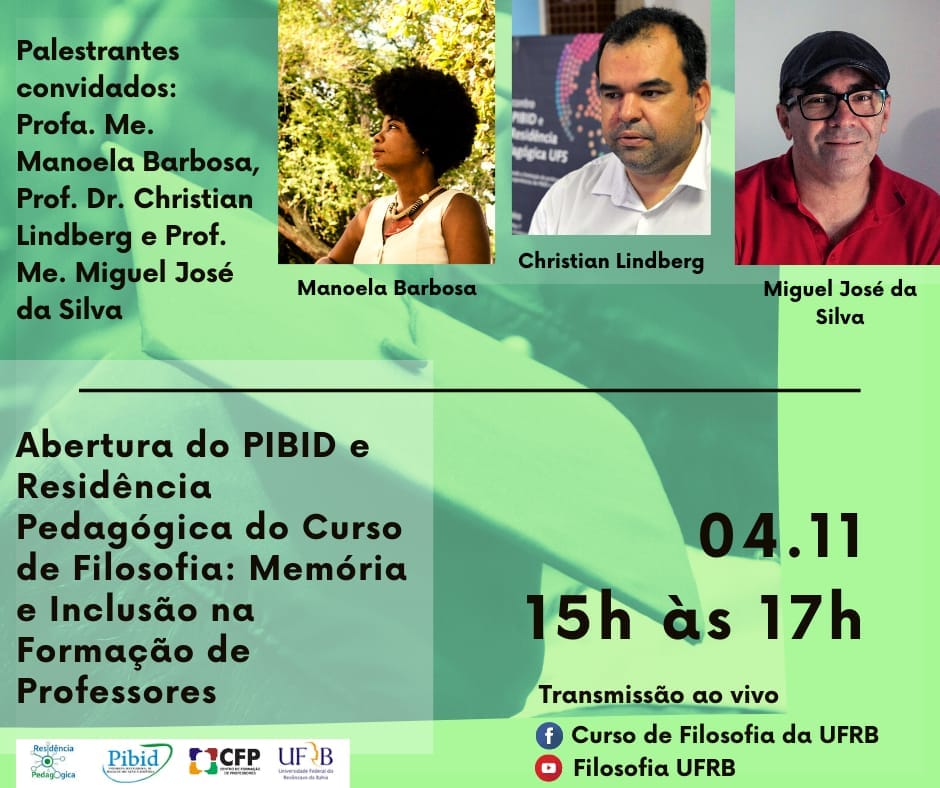 Lançamento PIBID e Residência Filosofia UFRB 2020