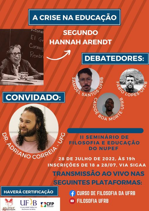 II SEminário de Filosofia da Educação do NUPEF 28 07 2022 19h