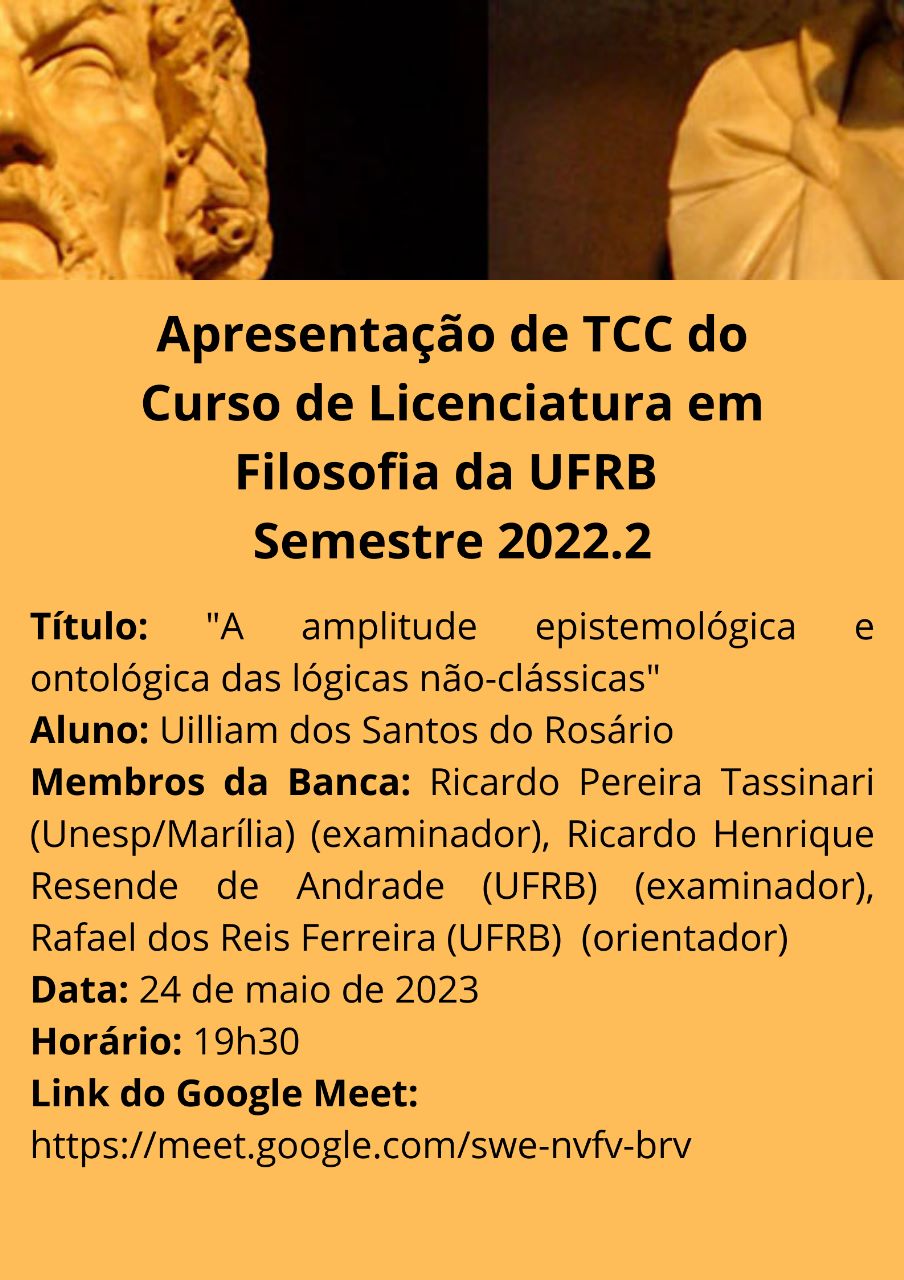 Apresentação das monografias do Curso de Filosofia da UFRB Semestre 2022.2 2