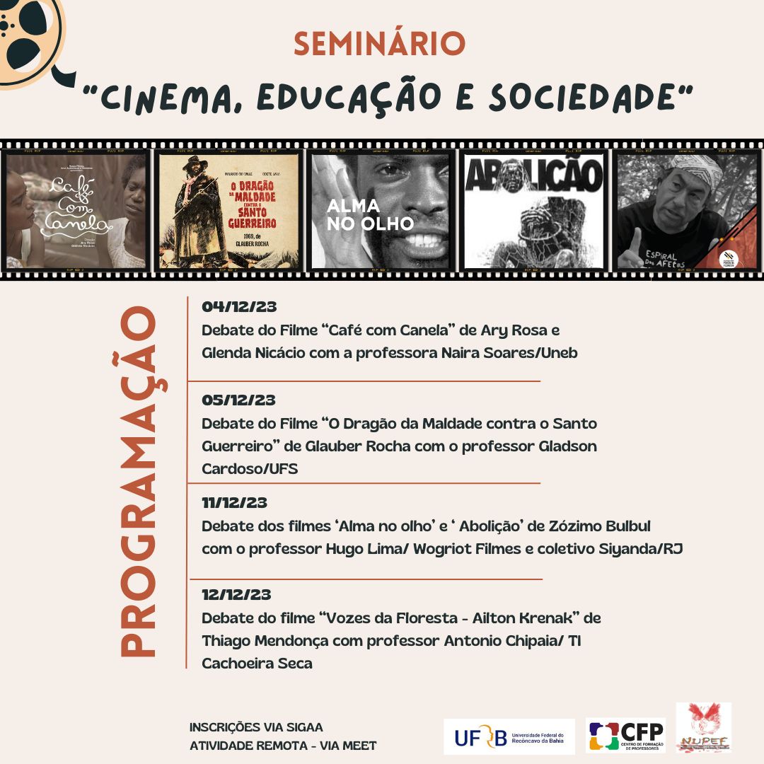 Seminário Cinema Educação e Sociedade semestre especial 2023.2