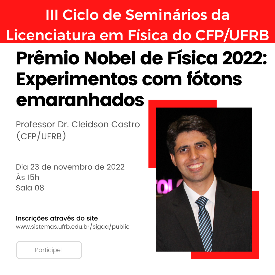 Prêmio Nobel de Física 2022 Experimentos com fótons emaranhados