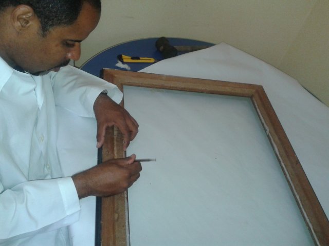 Preparação para a remontagem dos quadros