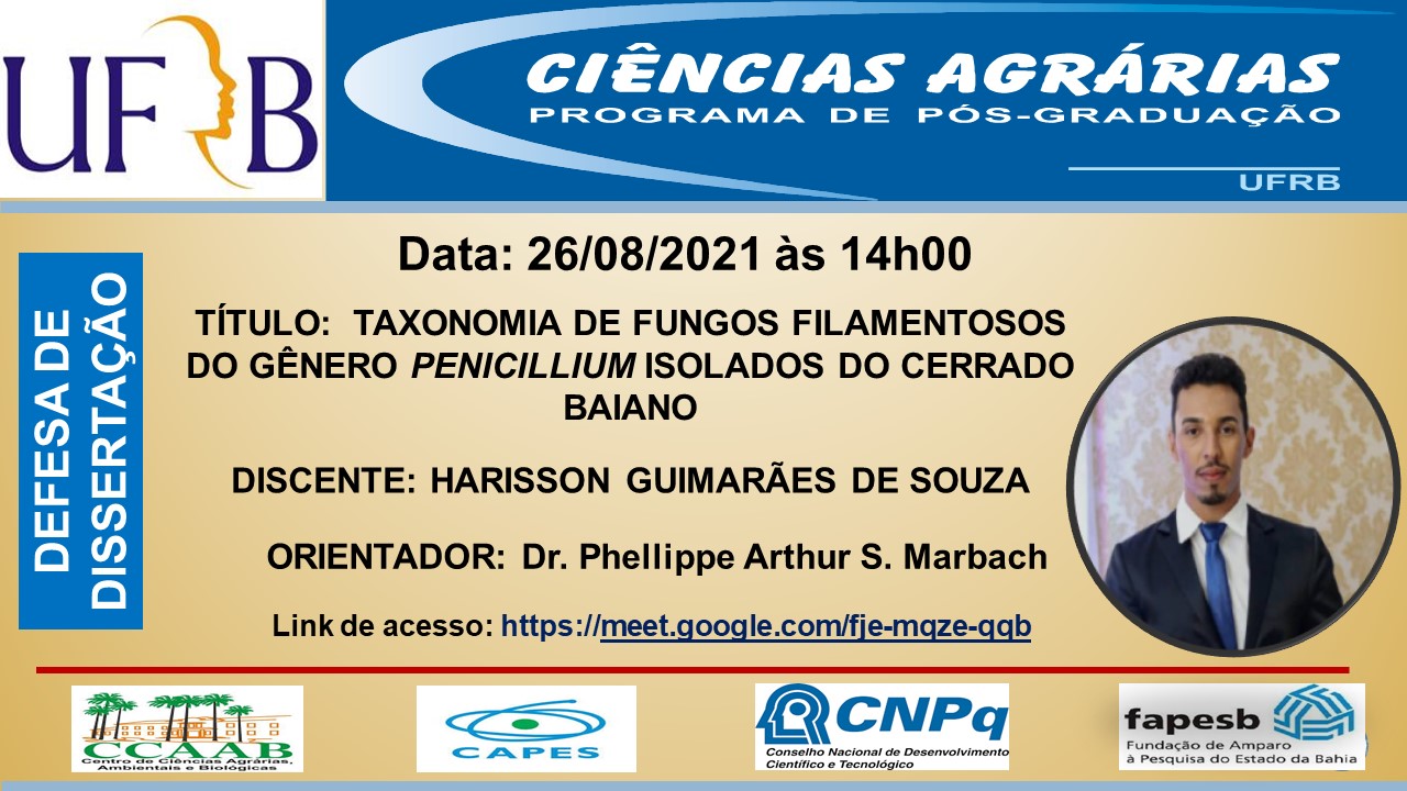 Convite Defesa Harisson - PPGCAG UFRB