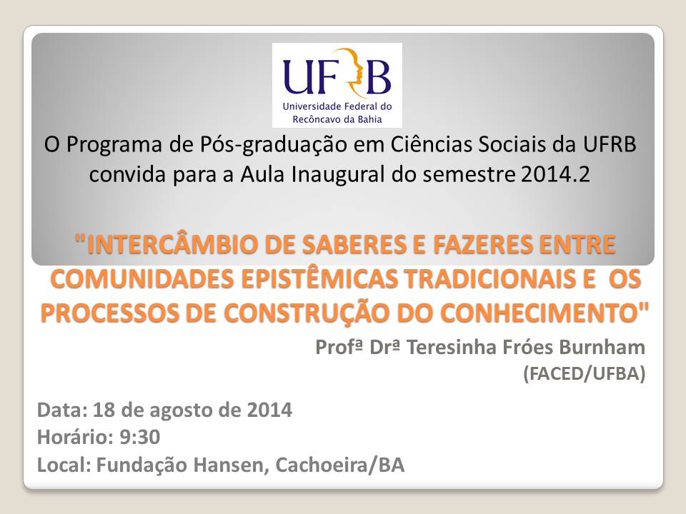 Convite aula inaugural 2014.2
