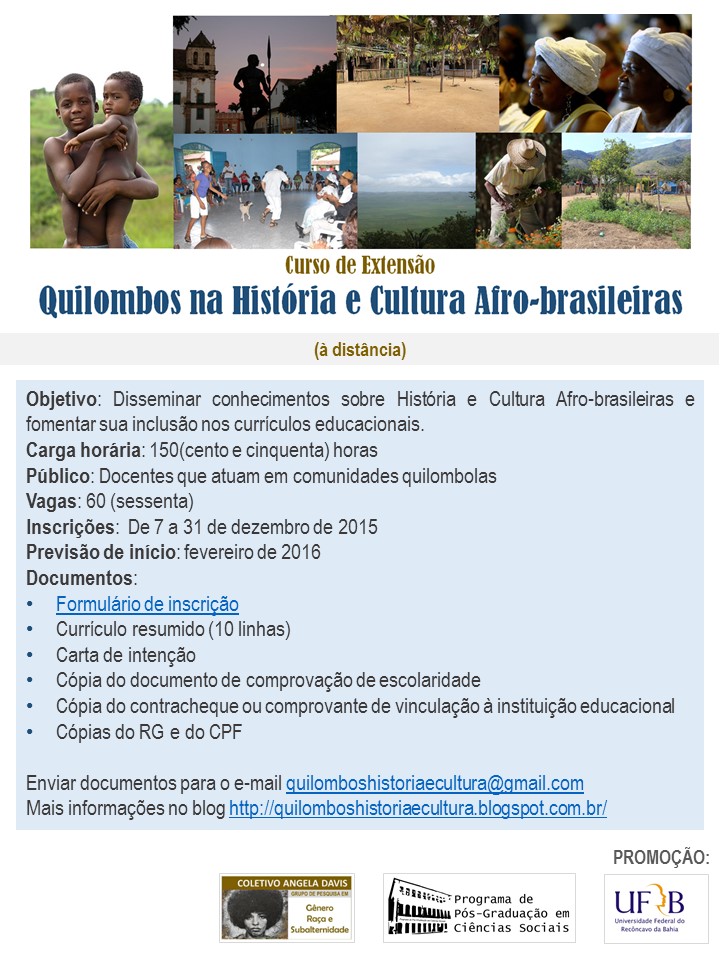 Cartaz curso quilombos