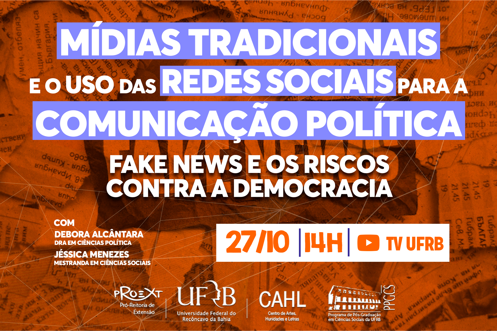 Fake card palestra redes sociais banner