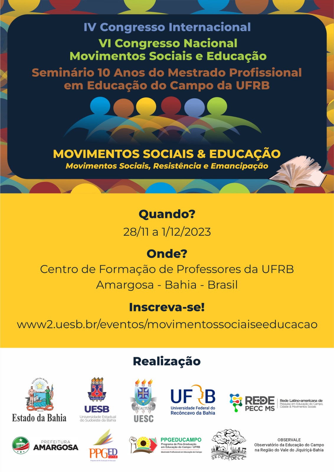 IV Congresso Internacional / VI Congresso Nacional Movimentos Sociais e Educação / Seminário 10 Anos do Mestrado Profissional em Educação do Campo da UFRB