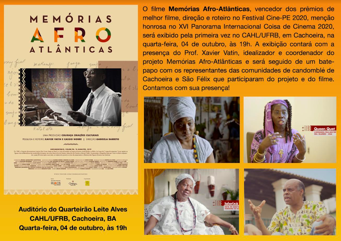 Exibição do filme Memórias Afro-Atlânticas