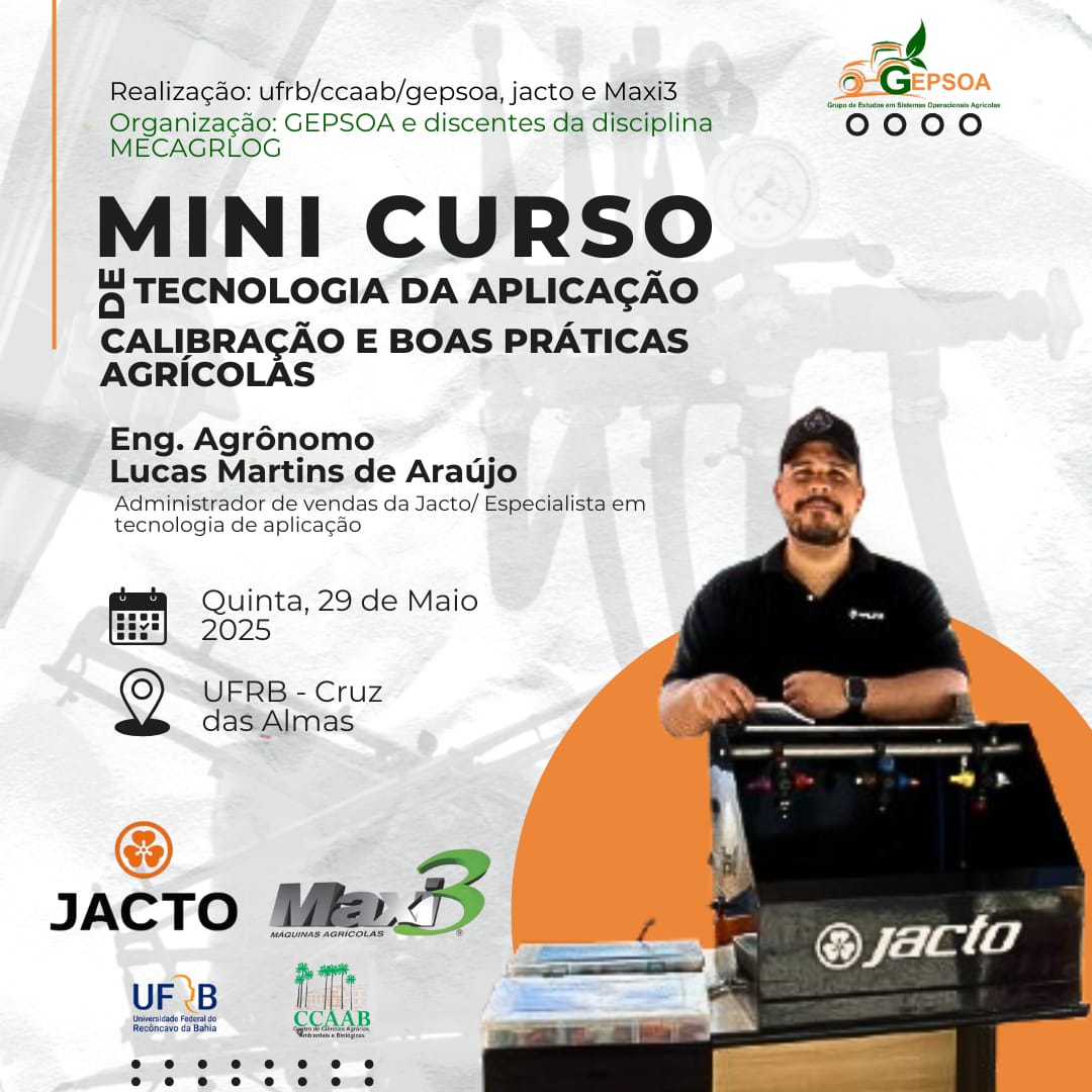 Minicurso Tecnologia da Aplicação Calibração e Boas Práticas Agrícolas