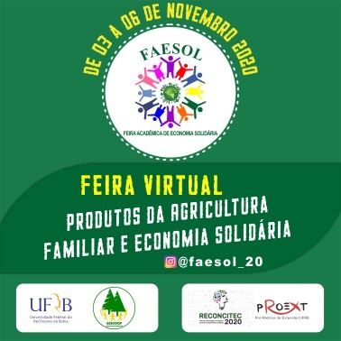 Vem ai a VIII Feira Acadêmica de Economia Solidária - FAESOL