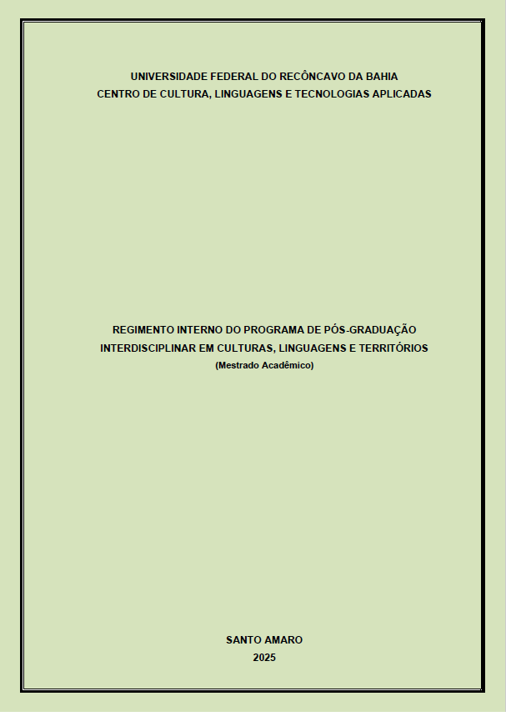 Capa do Regimento