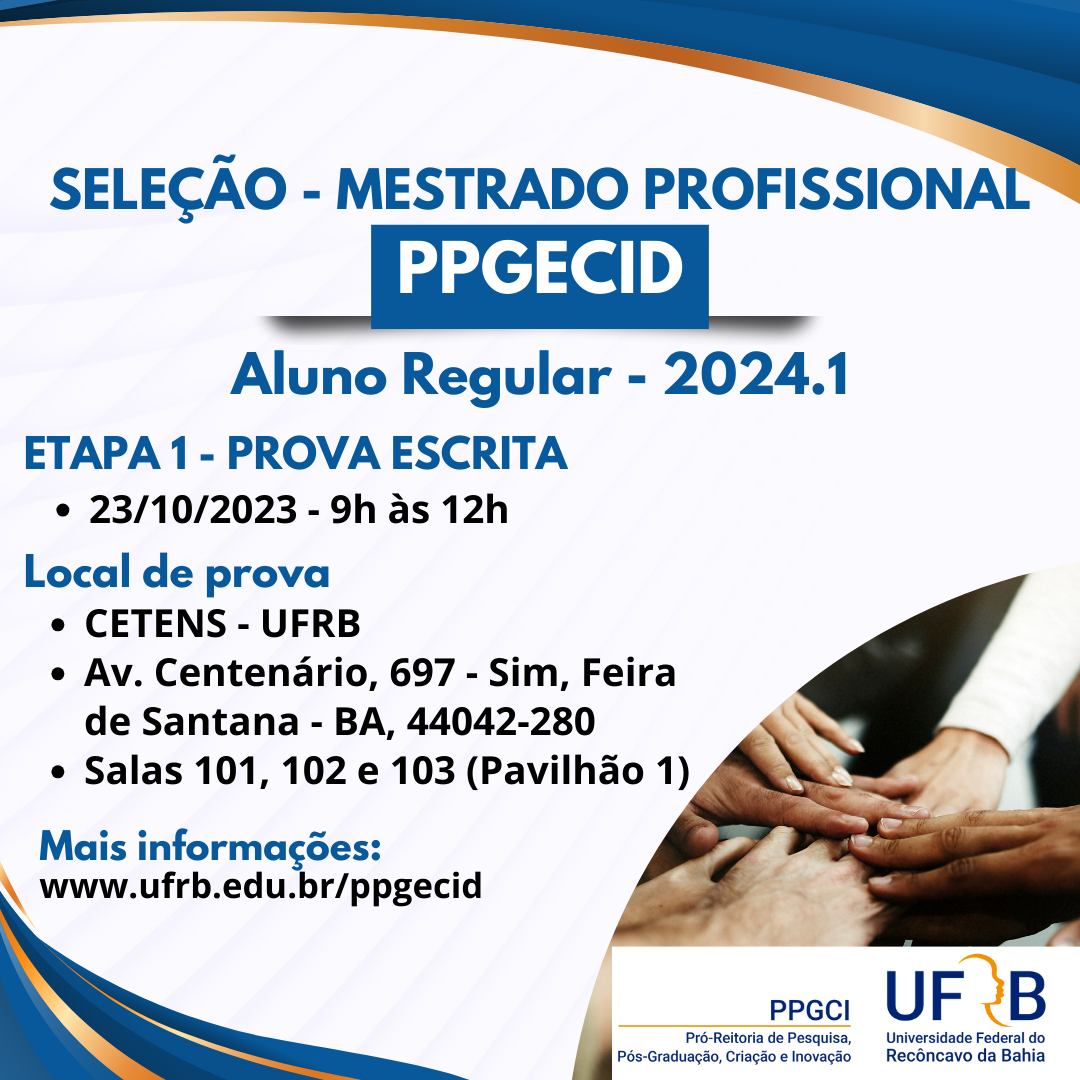 Prova Escrita de Seleção Aluno Regular 2024.1