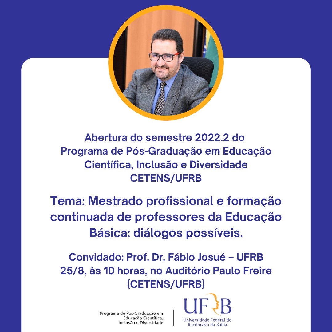 Convite Aula inaugural 2022.2