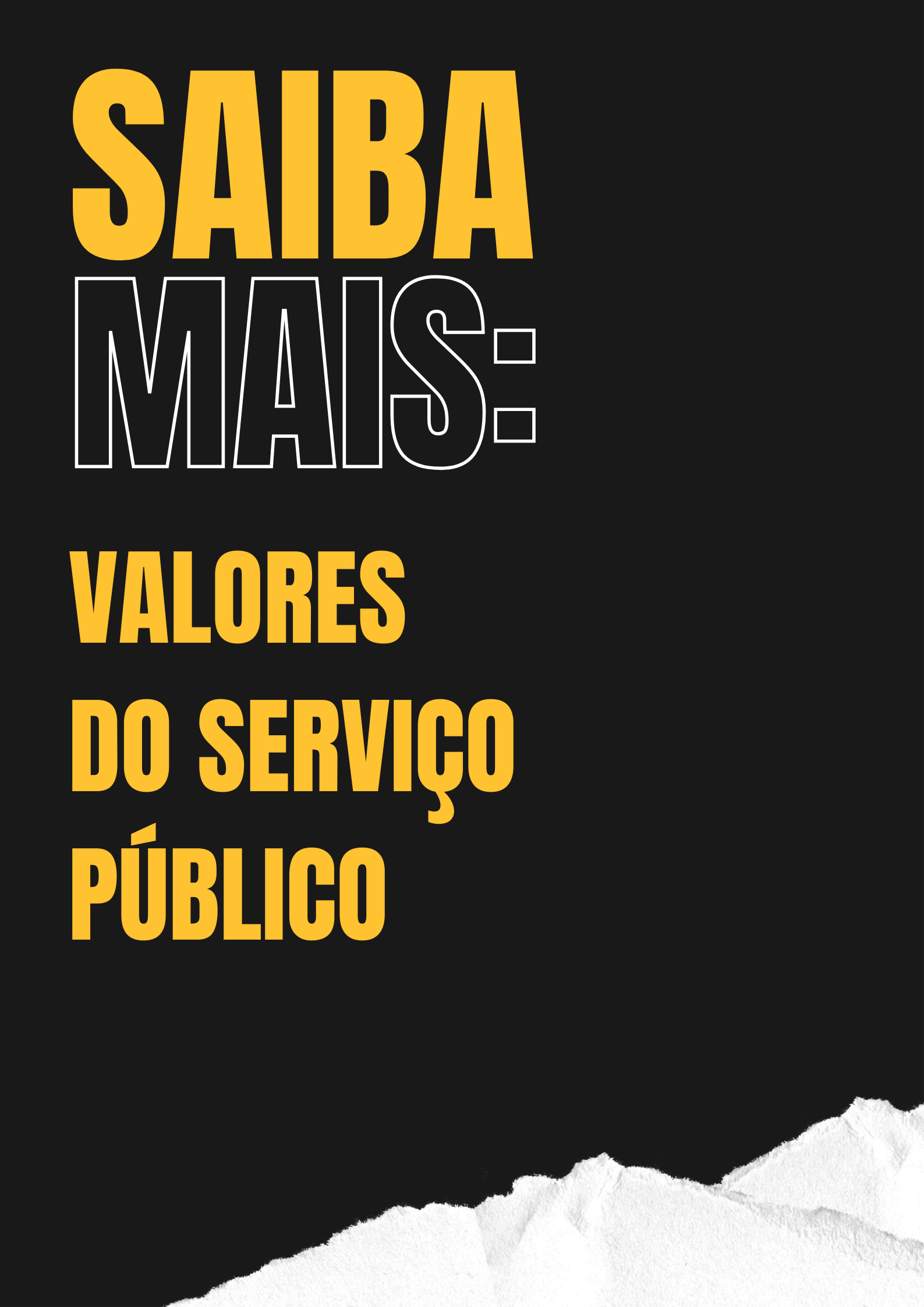 Saiba mais: Valores do Serviço Público