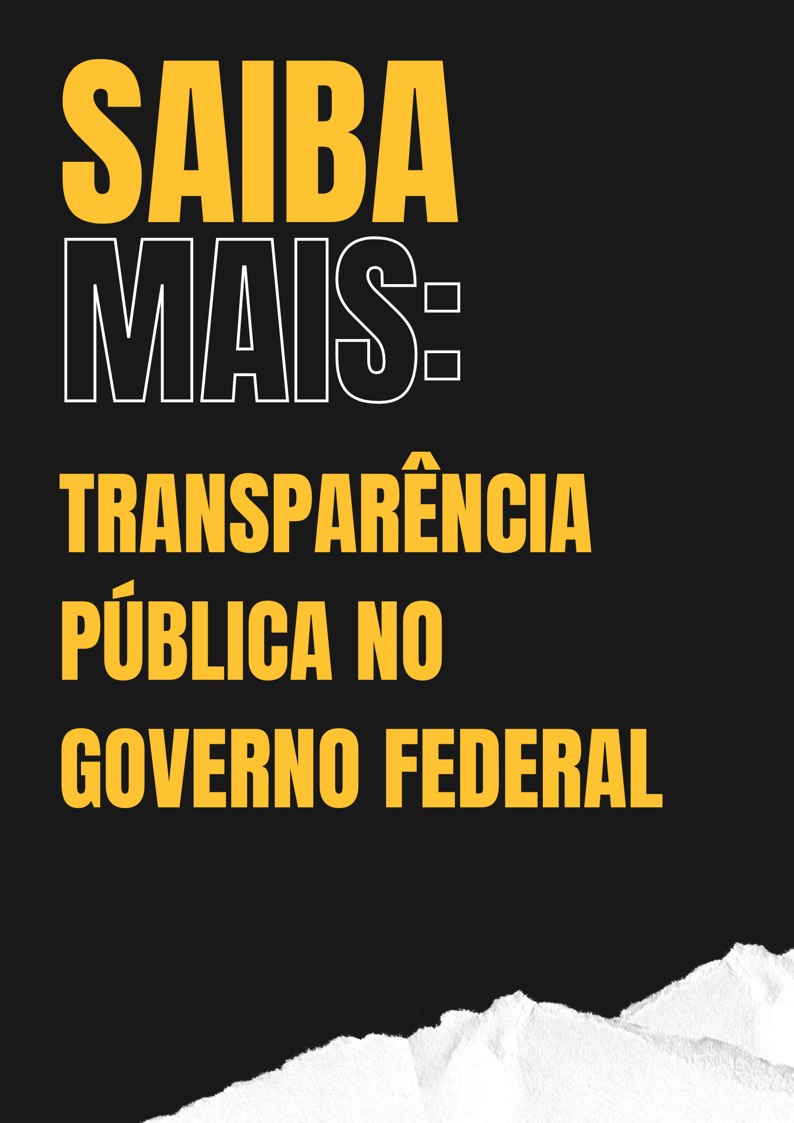 Saiba mais: Transparência Pública no Governo Federal