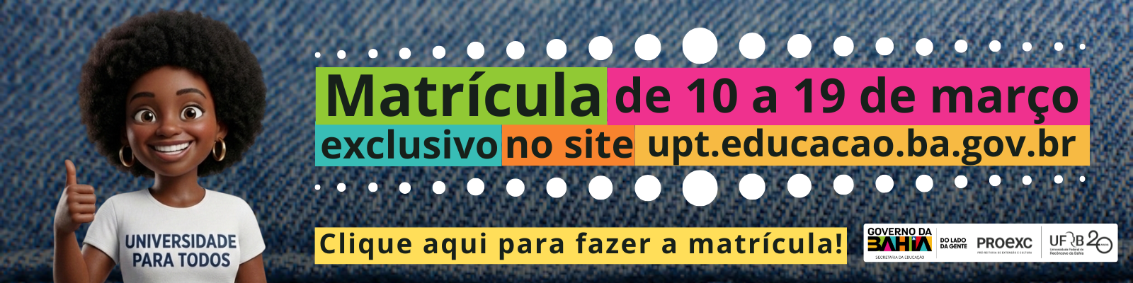 Clique aqui para se matrícular!